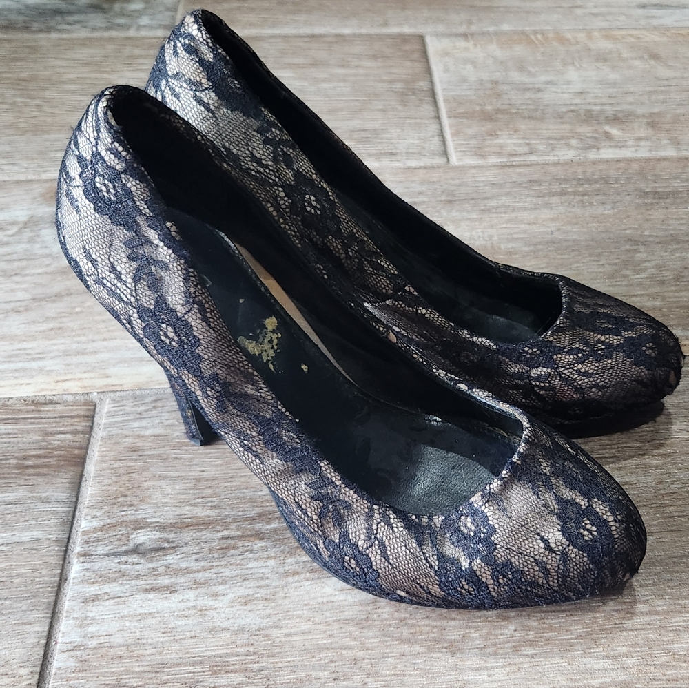 Black Lace Heels